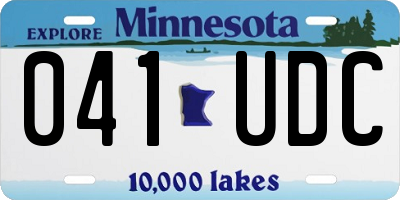 MN license plate 041UDC