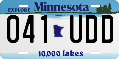 MN license plate 041UDD