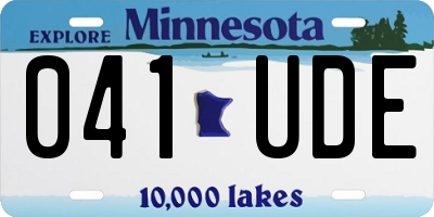 MN license plate 041UDE