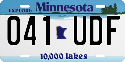 MN license plate 041UDF