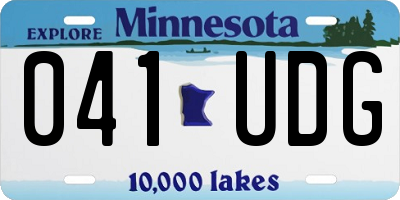 MN license plate 041UDG