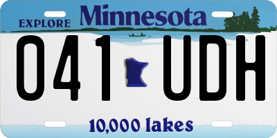 MN license plate 041UDH