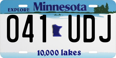 MN license plate 041UDJ