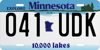 MN license plate 041UDK