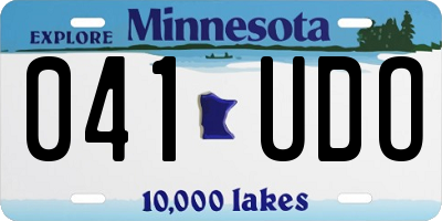 MN license plate 041UDO