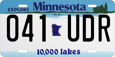 MN license plate 041UDR