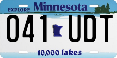 MN license plate 041UDT