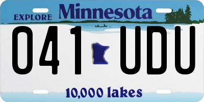 MN license plate 041UDU