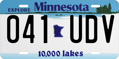 MN license plate 041UDV