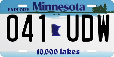 MN license plate 041UDW