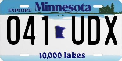 MN license plate 041UDX