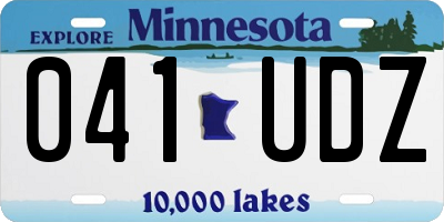 MN license plate 041UDZ