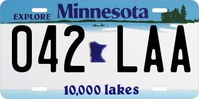 MN license plate 042LAA