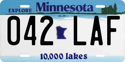 MN license plate 042LAF
