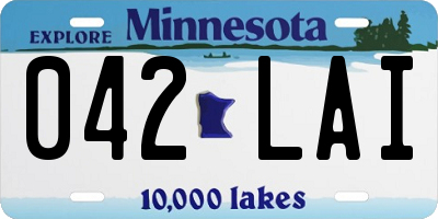 MN license plate 042LAI