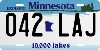 MN license plate 042LAJ