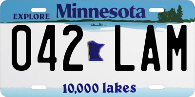 MN license plate 042LAM