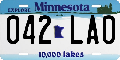 MN license plate 042LAO