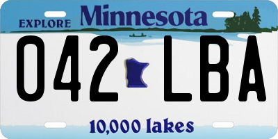 MN license plate 042LBA