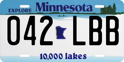 MN license plate 042LBB