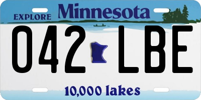 MN license plate 042LBE