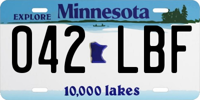 MN license plate 042LBF