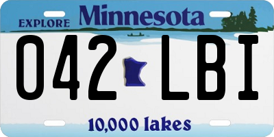 MN license plate 042LBI