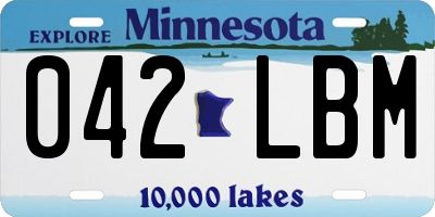 MN license plate 042LBM