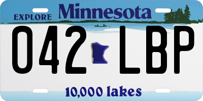 MN license plate 042LBP
