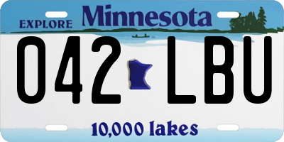 MN license plate 042LBU
