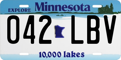 MN license plate 042LBV