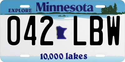 MN license plate 042LBW