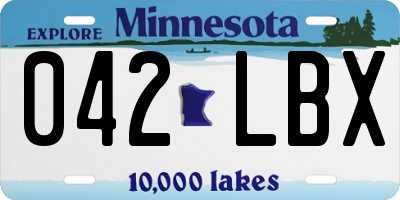 MN license plate 042LBX
