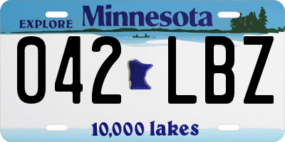 MN license plate 042LBZ