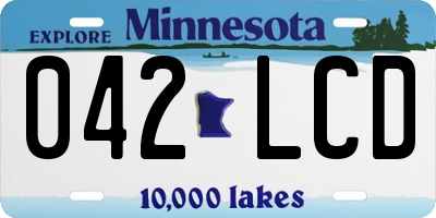 MN license plate 042LCD