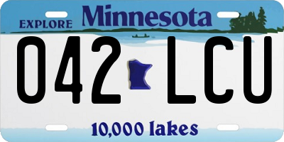 MN license plate 042LCU
