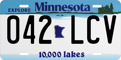 MN license plate 042LCV