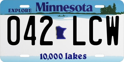 MN license plate 042LCW