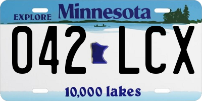 MN license plate 042LCX