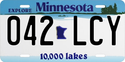 MN license plate 042LCY