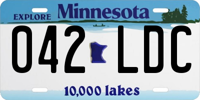 MN license plate 042LDC