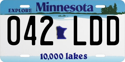 MN license plate 042LDD