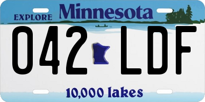 MN license plate 042LDF