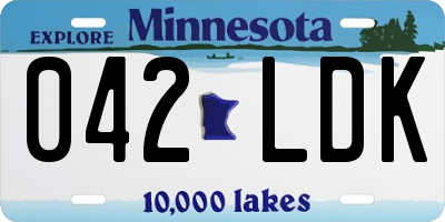 MN license plate 042LDK