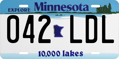 MN license plate 042LDL