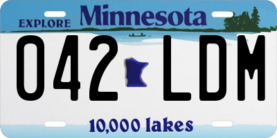 MN license plate 042LDM