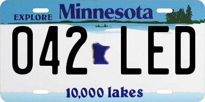 MN license plate 042LED