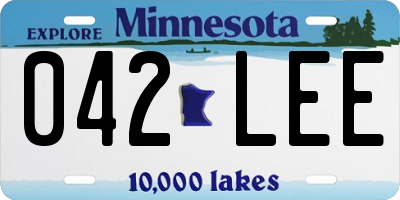 MN license plate 042LEE