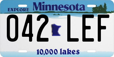 MN license plate 042LEF