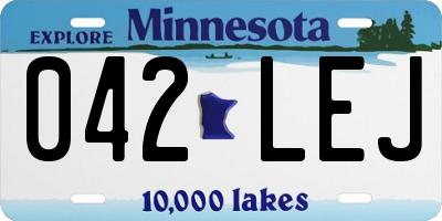 MN license plate 042LEJ